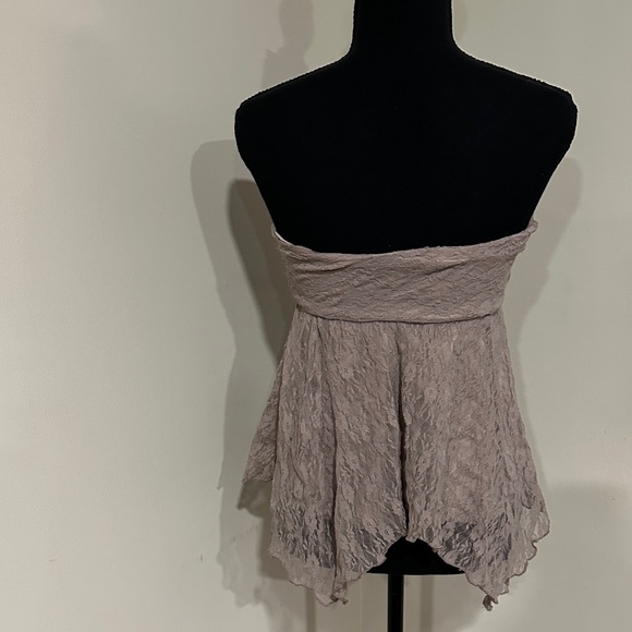*ALL SAINTS* Tan Strapless Lace Top Size Large - Picture 3 of 5